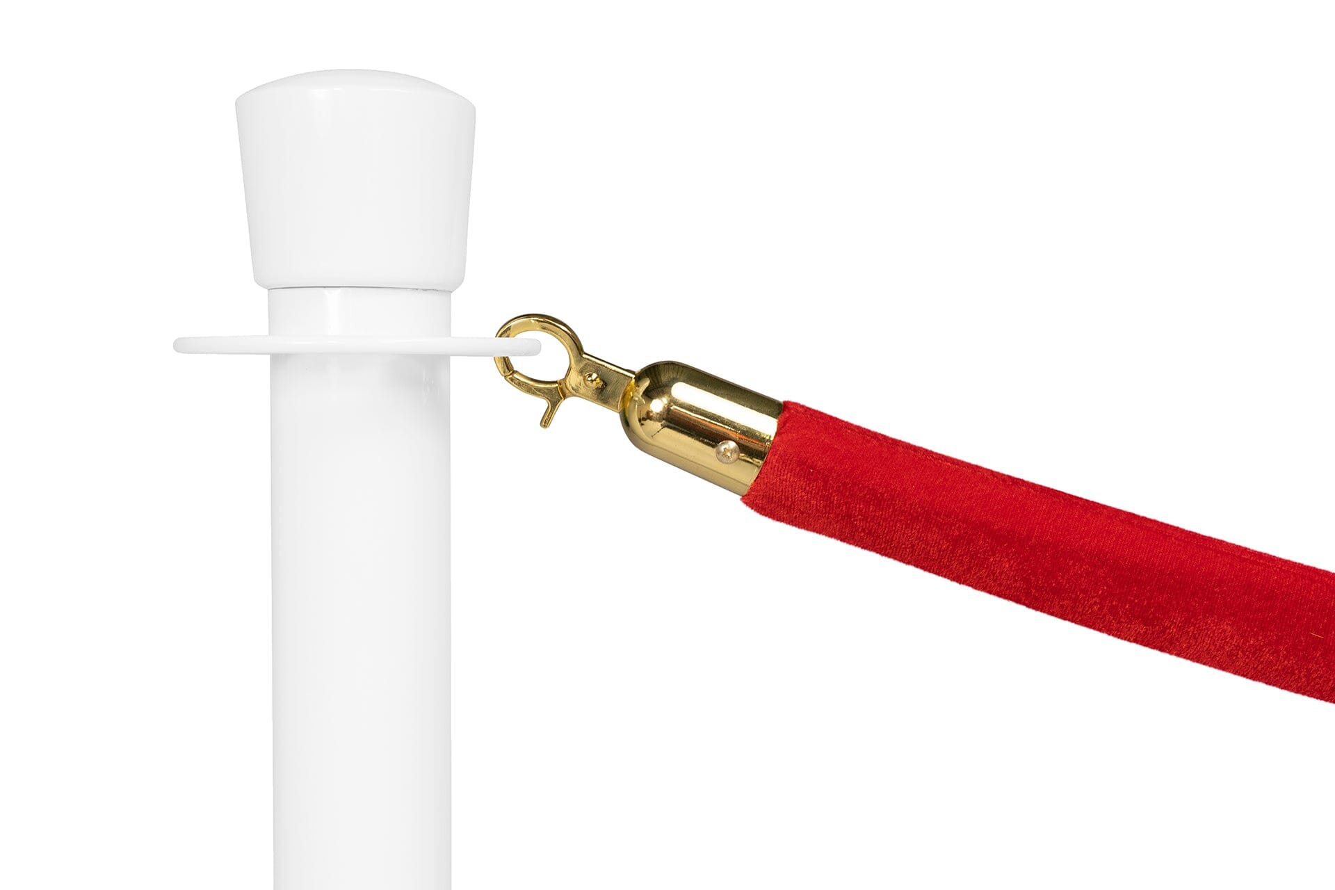 Afzetkoord Velours | Rood - Messing Afzetpalen | accessoires Rodelopers 