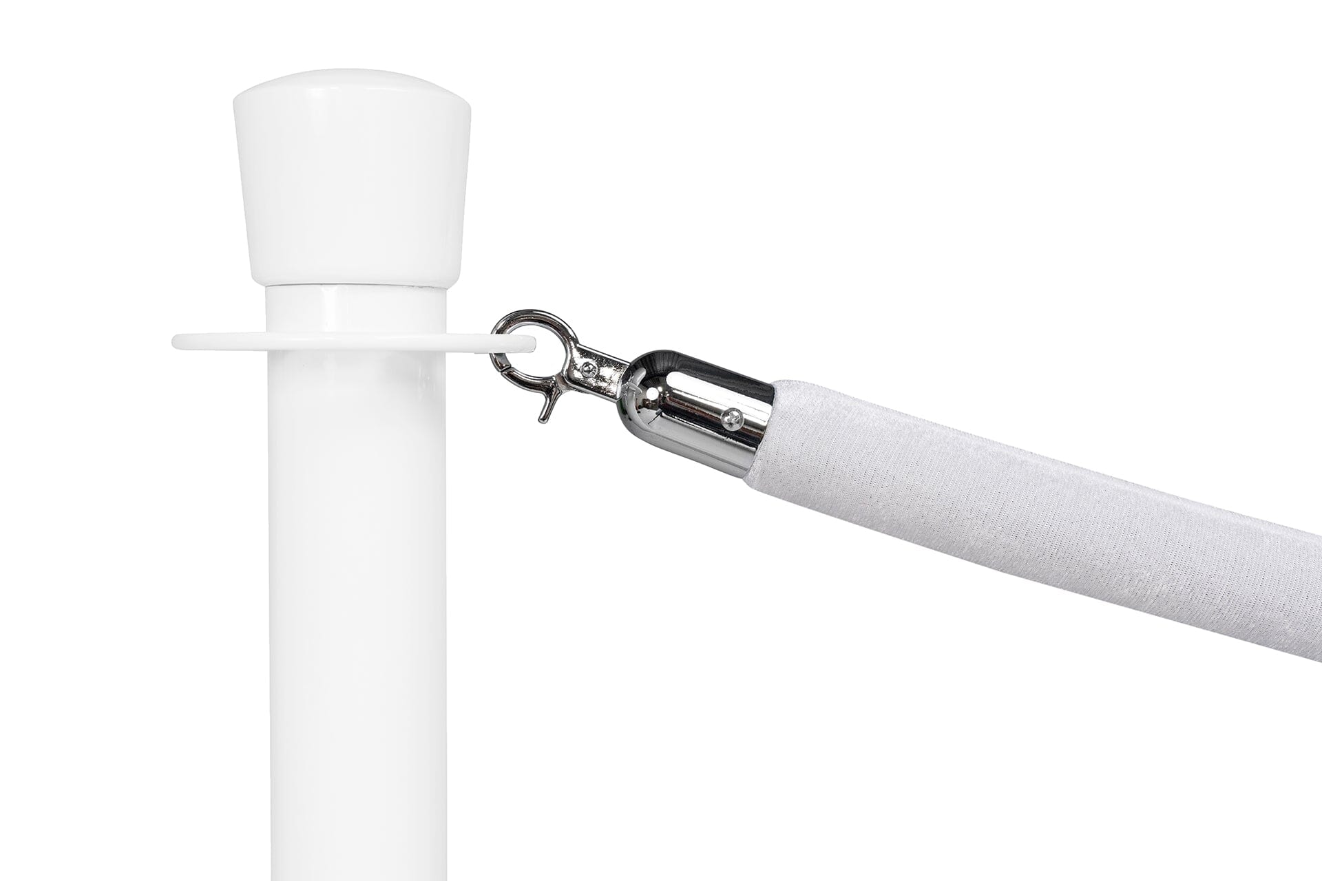 Afzetkoord Velours | Chroom - Wit | GJ Floors