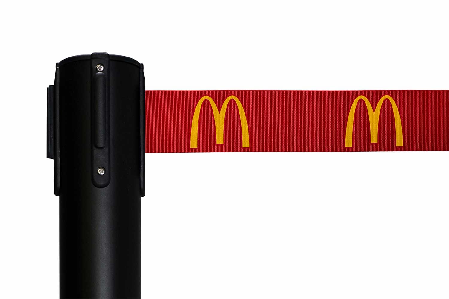 Afzetpaal met bedrukte trekband | Zwart | Band 1 kleur | GJ Floors