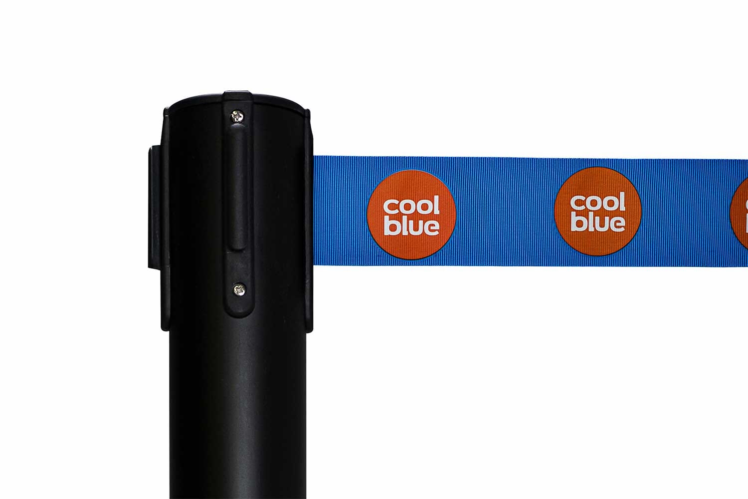 Afzetpaal met bedrukte trekband | Zwart | Band 1 kleur | GJ Floors