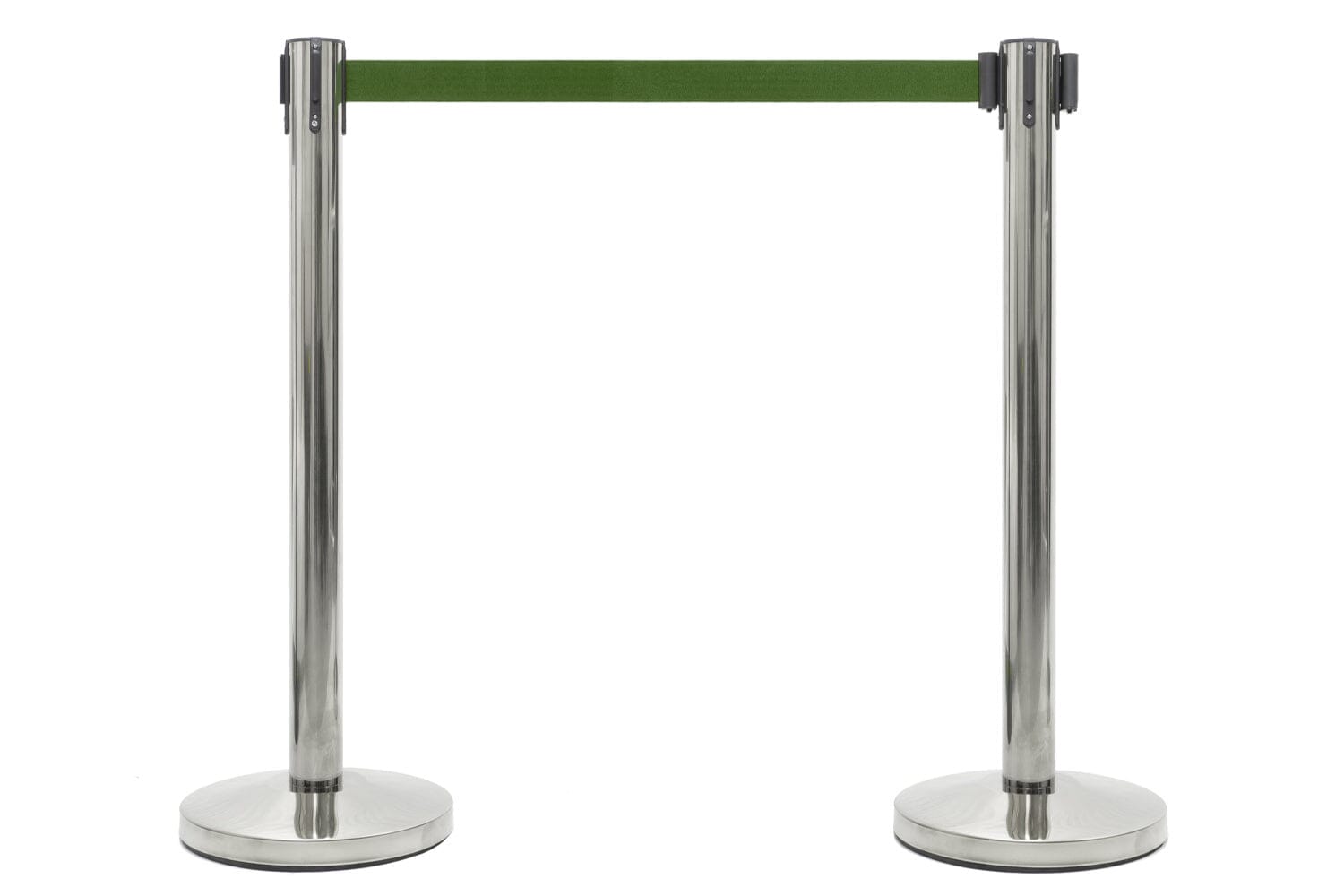Afzetpaal met trekband | Chroom - Dennengroen | GJ Floors