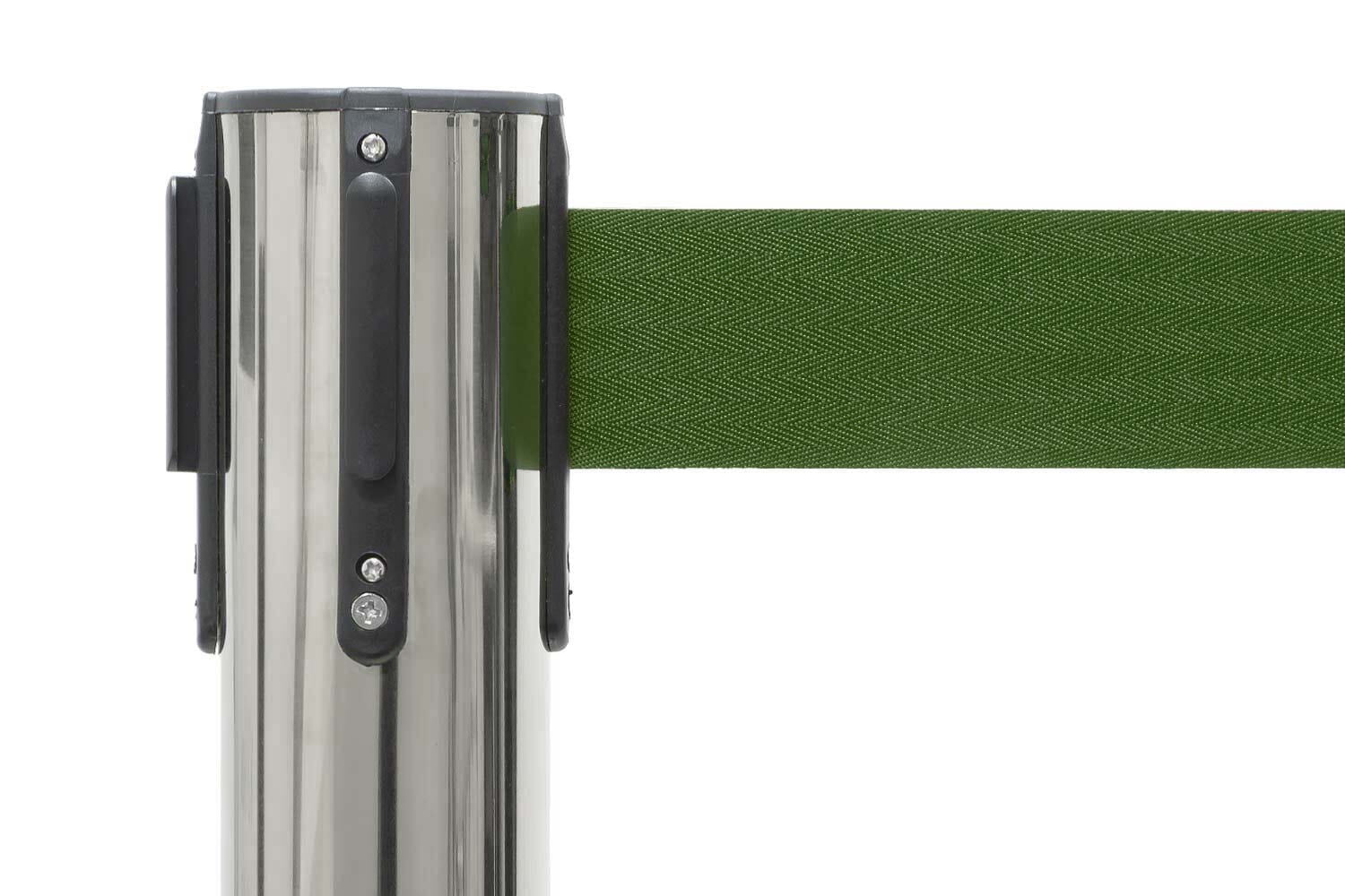 Afzetpaal met trekband | Chroom - Dennengroen | GJ Floors