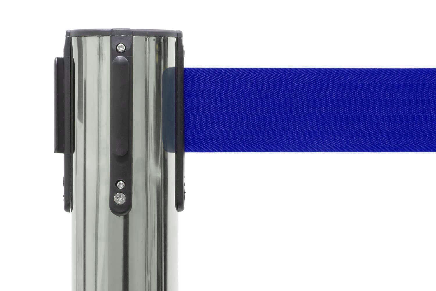 Afzetpaal met trekband | Chroom - Donkerblauw Afzetpalen Rodelopers 