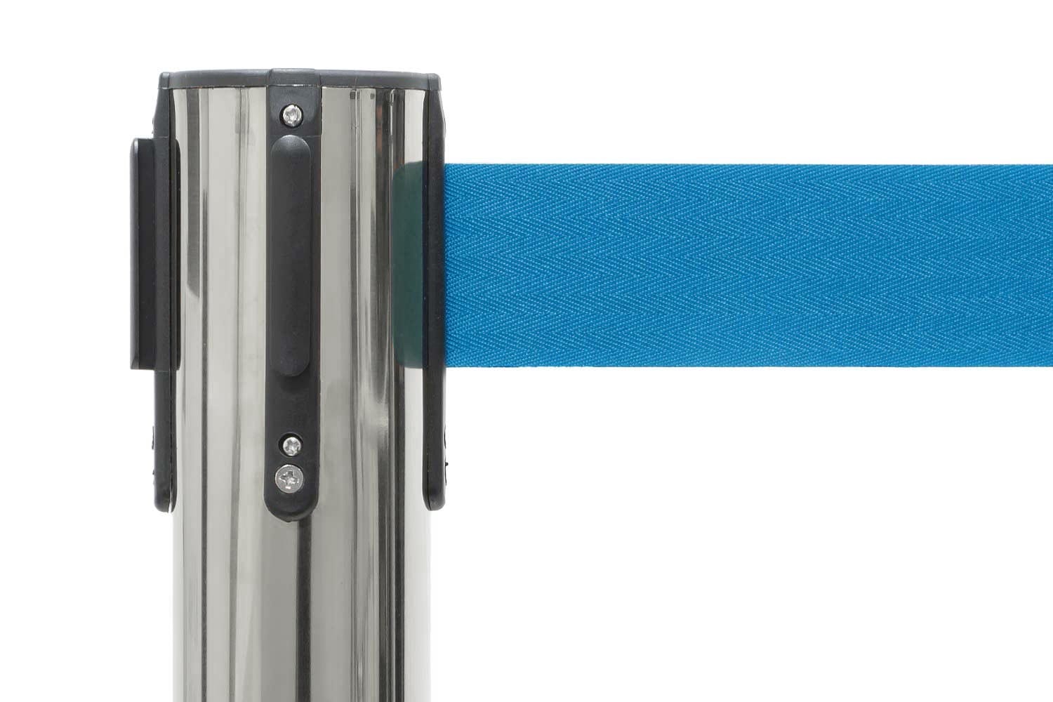 Afzetpaal met trekband | Chroom - Lichtblauw Afzetpalen Rodelopers 