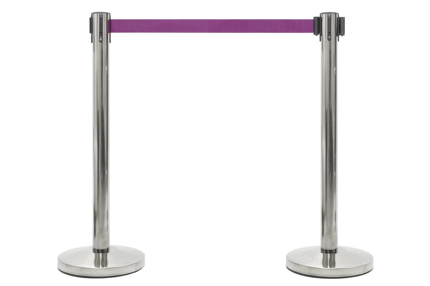 Afzetpaal met trekband | Chroom - Paars | GJ Floors