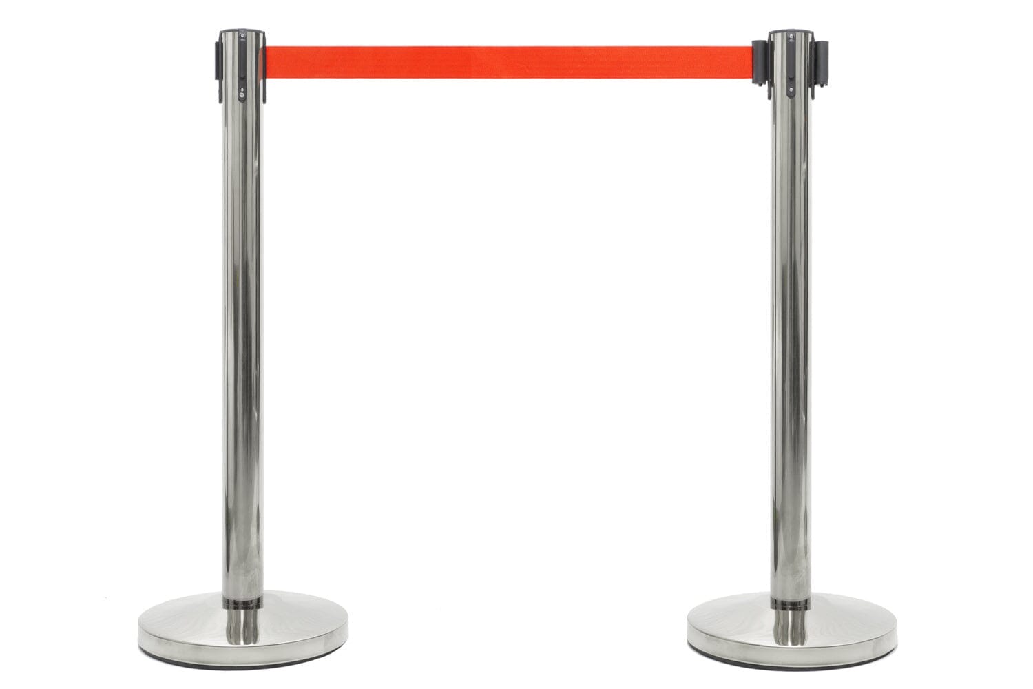 Afzetpaal met trekband | Chroom - Sinaasappel Oranje Afzetpalen Rodelopers 