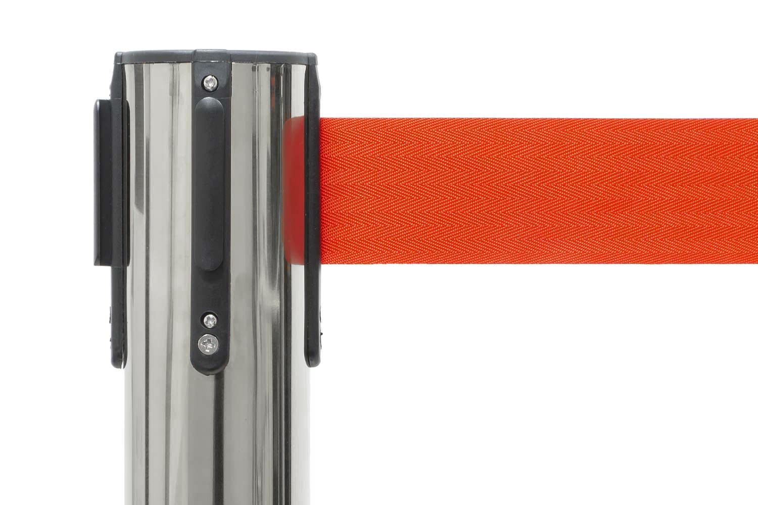 Afzetpaal met trekband | Chroom - Sinaasappel Oranje Afzetpalen Rodelopers 