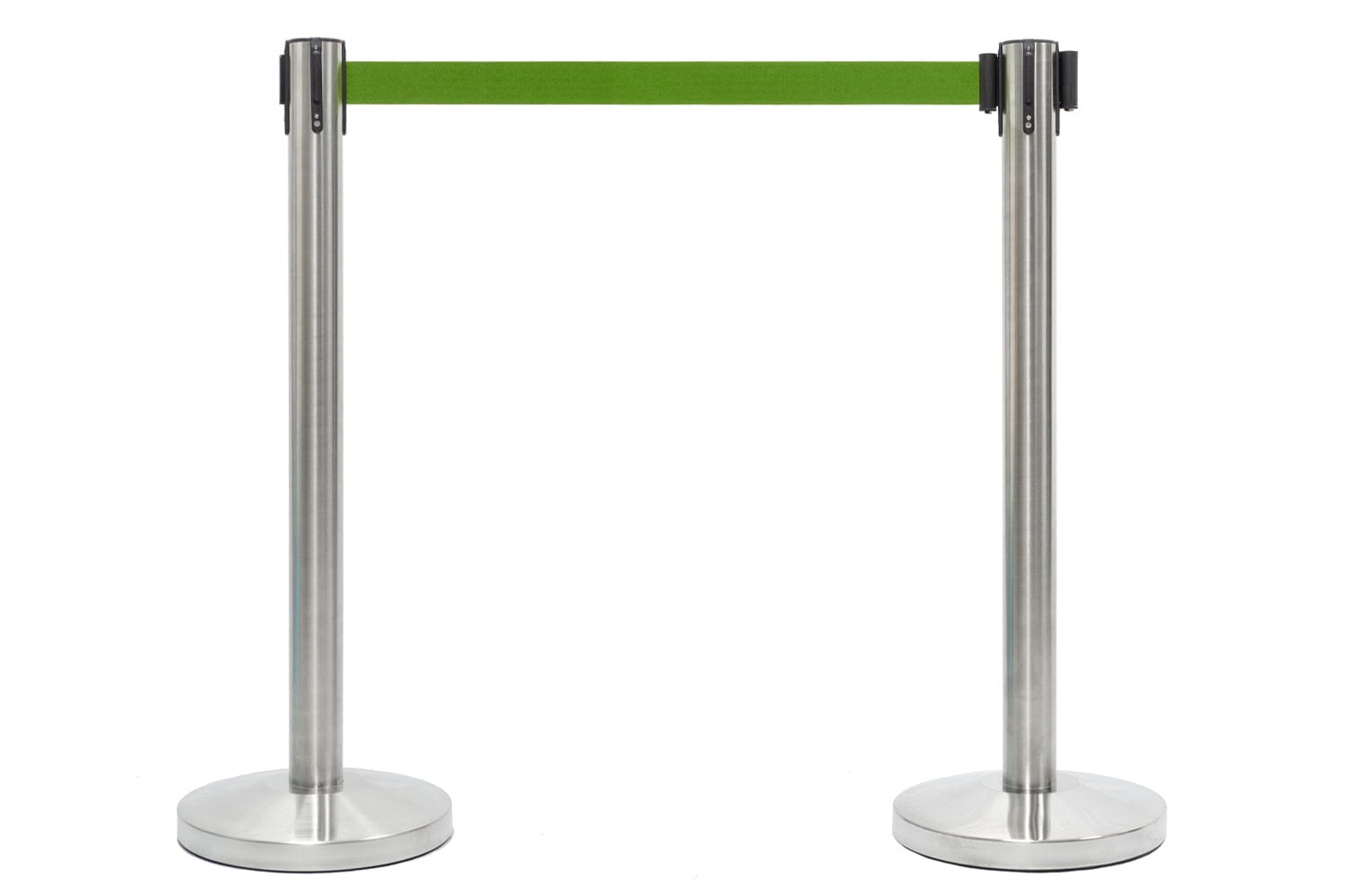 Afzetpaal met trekband | Geborsteld Chroom - Appelgroen Afzetpalen Rodelopers 