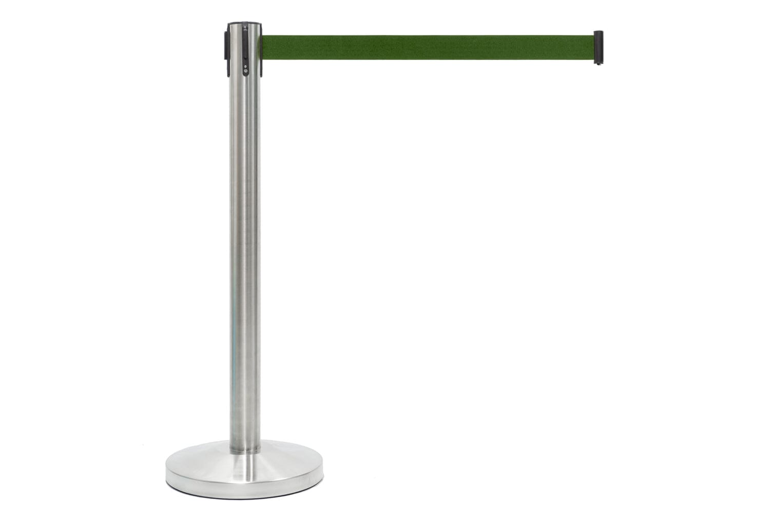 Afzetpaal met trekband | Geborsteld Chroom - Dennengroen | GJ Floors