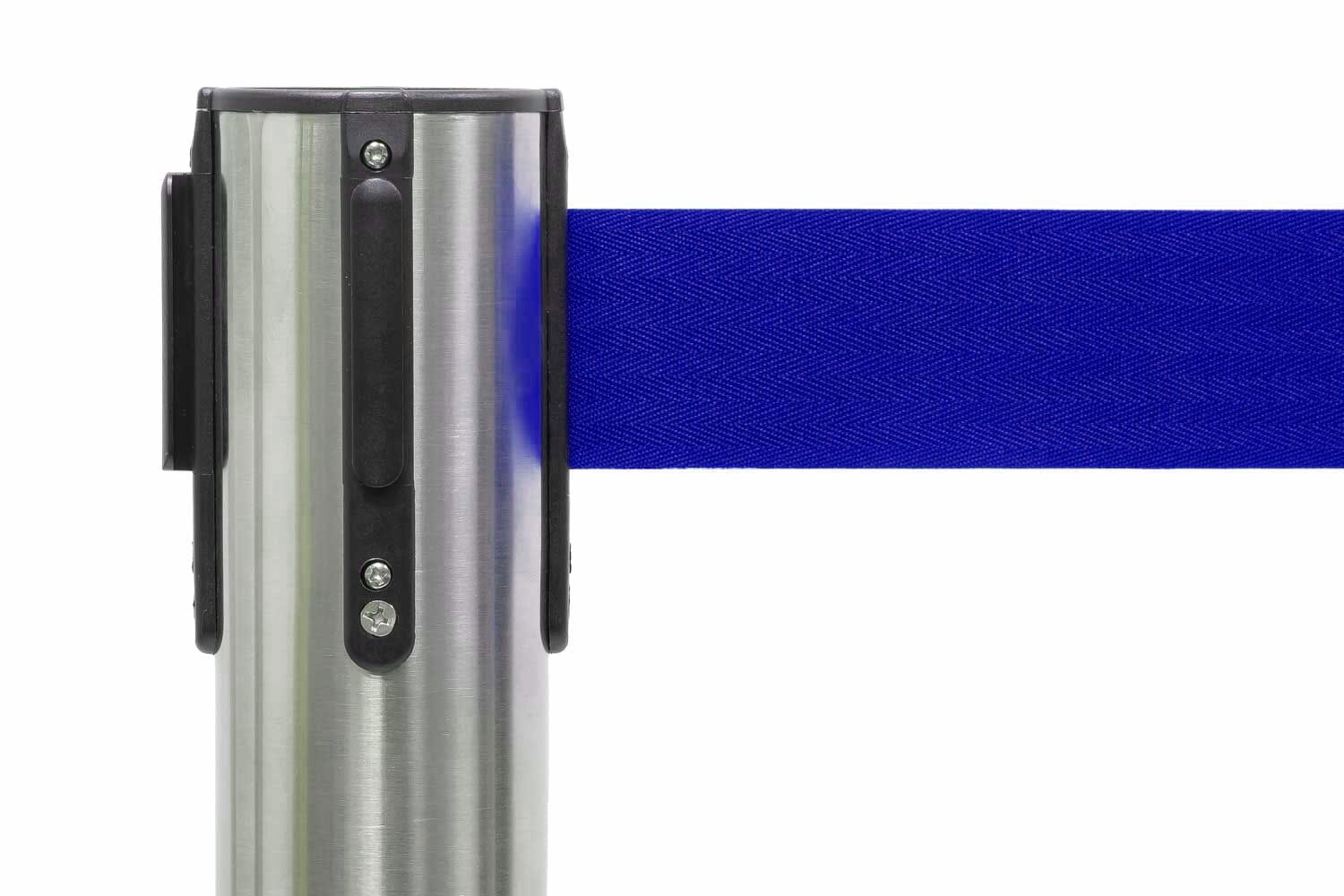 Afzetpaal met trekband | Geborsteld Chroom - Donkerblauw Afzetpalen Rodelopers 