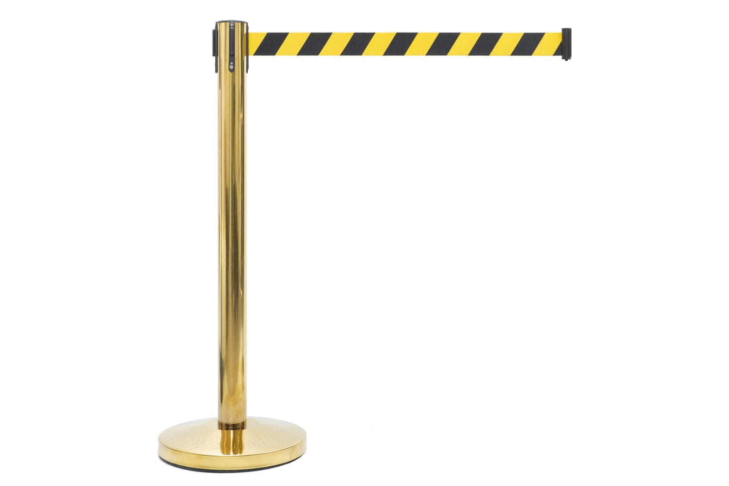 Afzetpaal met trekband | Messing - Geel-Zwart Afzetpalen Rodelopers 