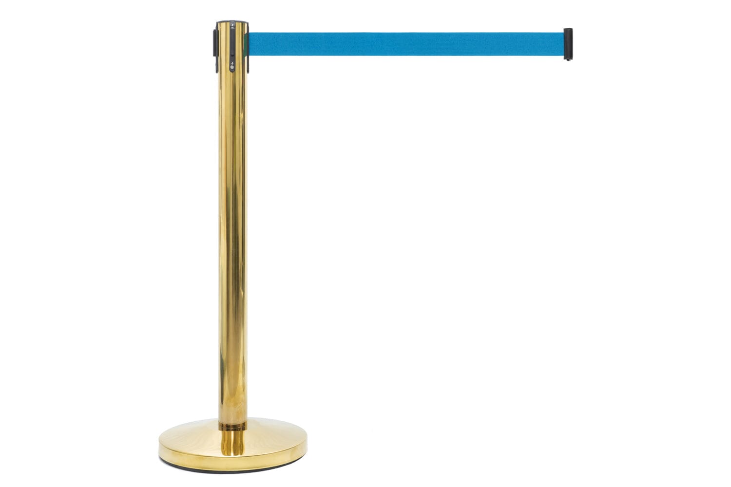 Afzetpaal met trekband | Messing - Lichtblauw Afzetpalen Rodelopers 
