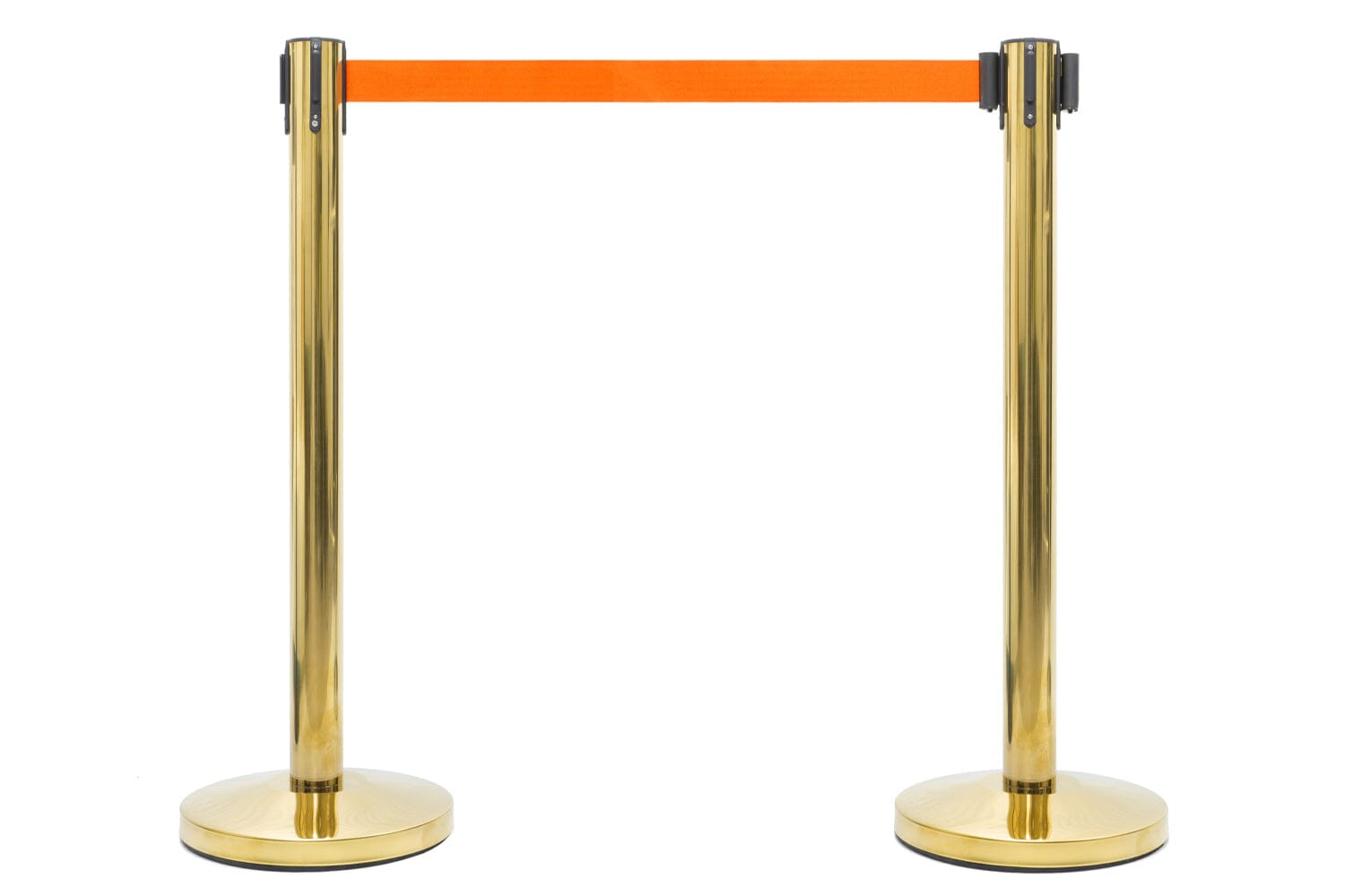 Afzetpaal met trekband | Messing - Oranje | GJ Floors