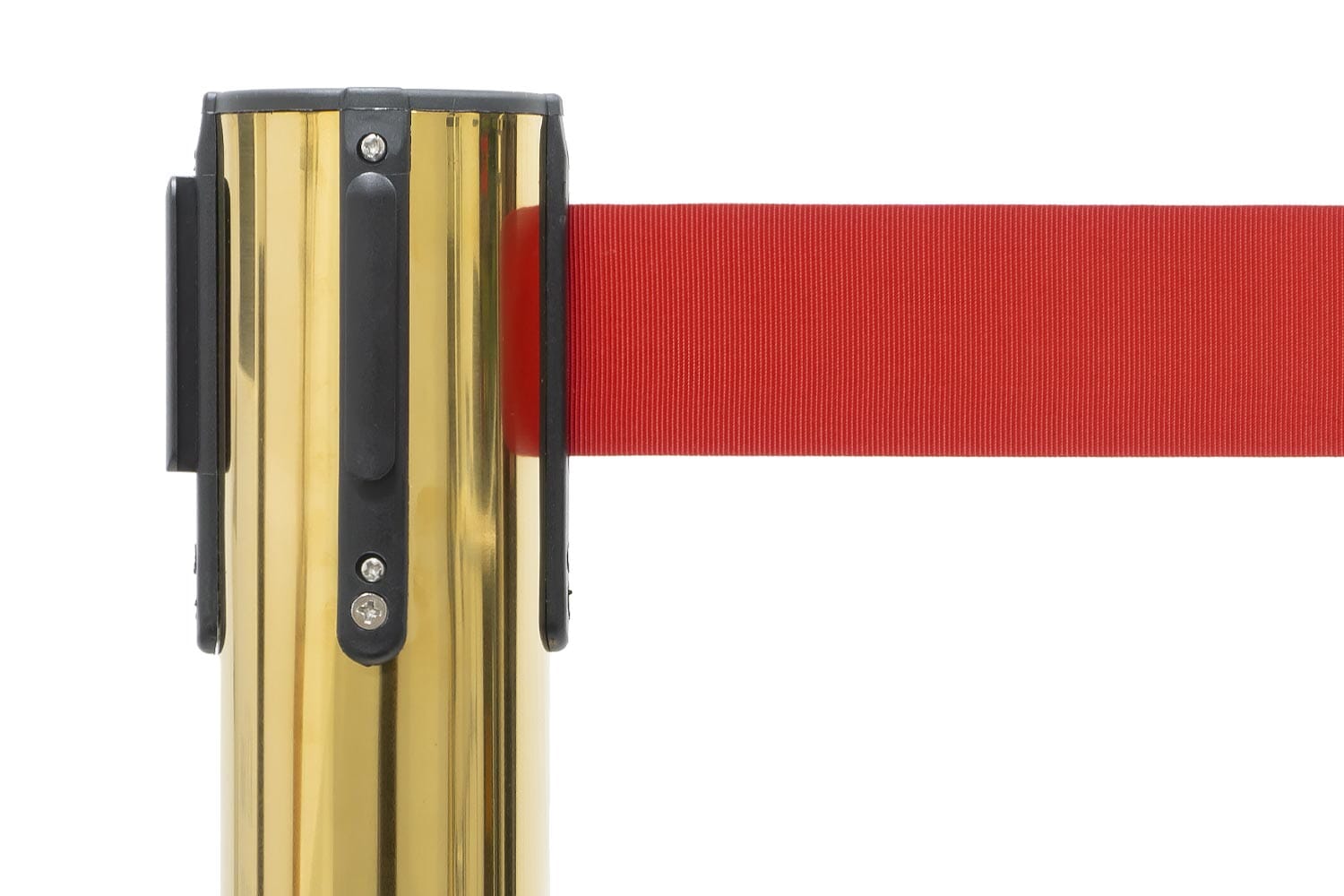 Afzetpaal met trekband | Messing - Rood | GJ Floors