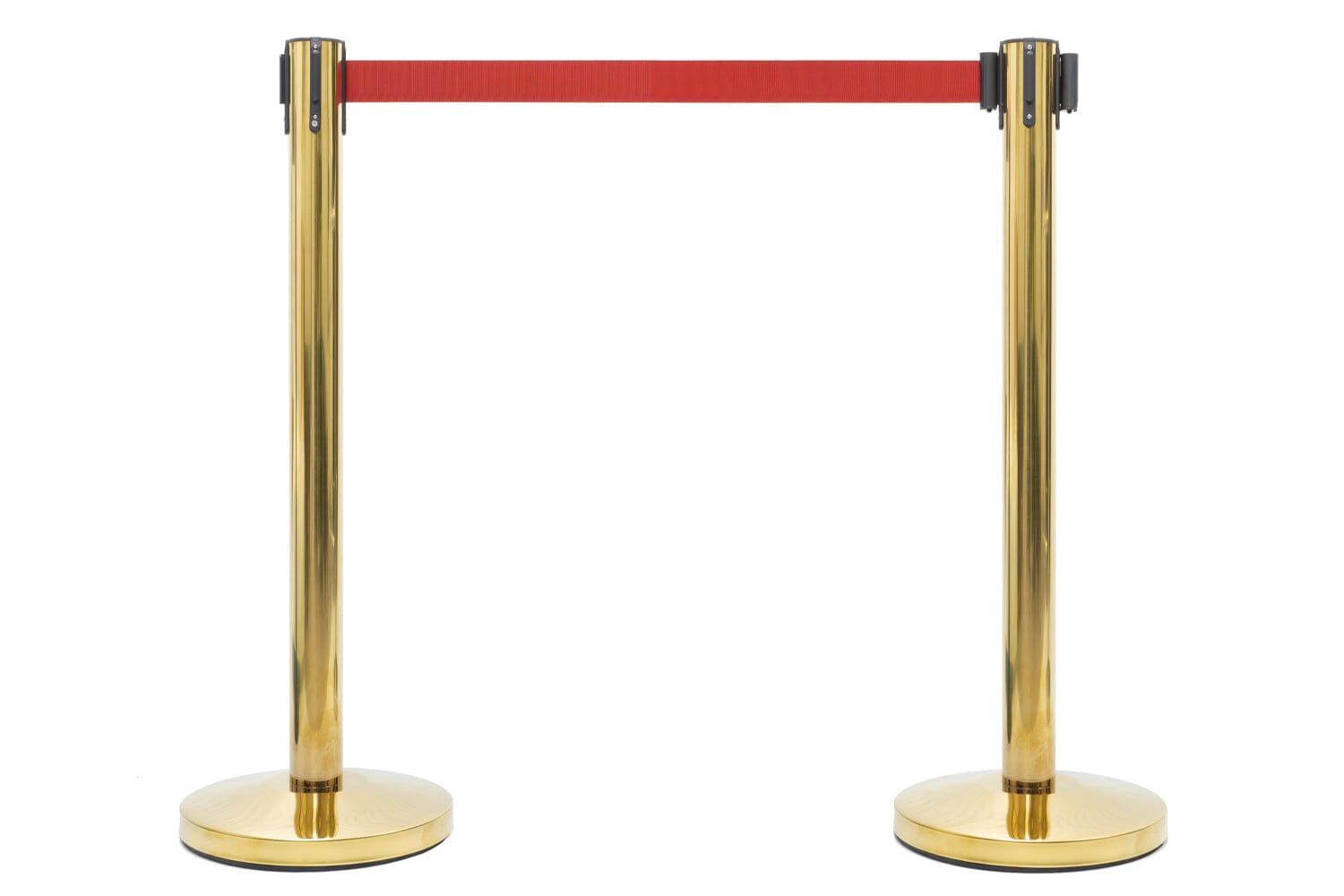 Afzetpaal met trekband | Messing - Rood | GJ Floors