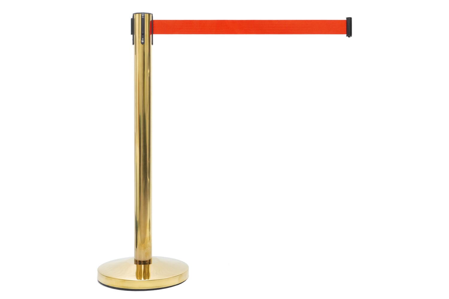 Afzetpaal met trekband | Messing - Sinaasappel Oranje Afzetpalen Rodelopers 