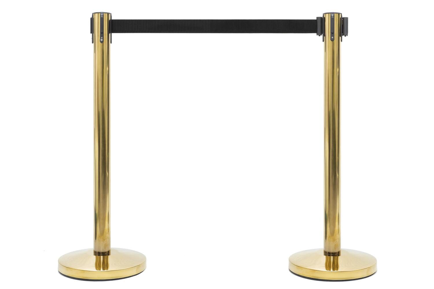 Afzetpaal met trekband | Messing - Zwart Afzetpalen Rodelopers 