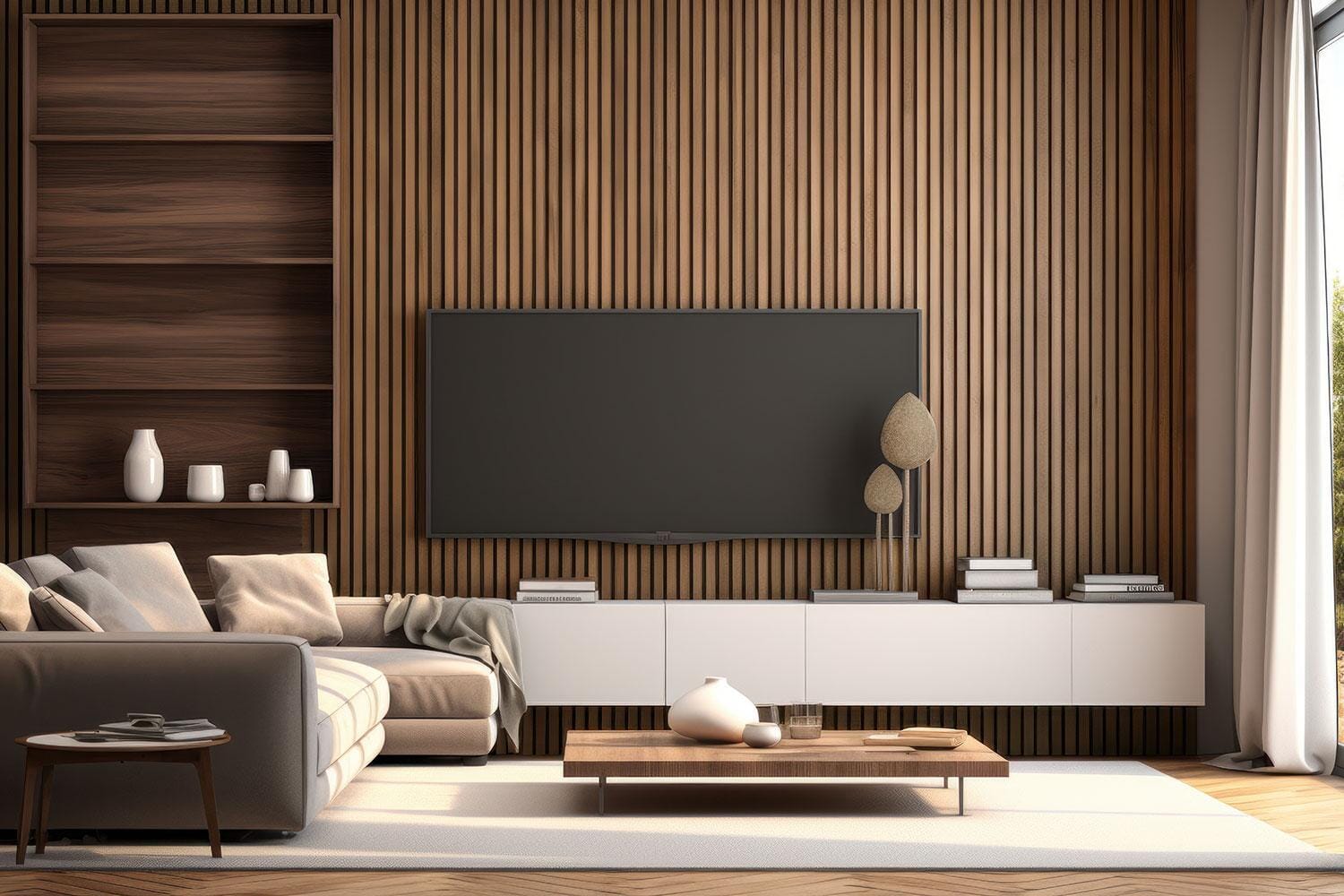 Akoestisch Wandpaneel | Light Smoked Oak Wandbekleding Rodelopers 