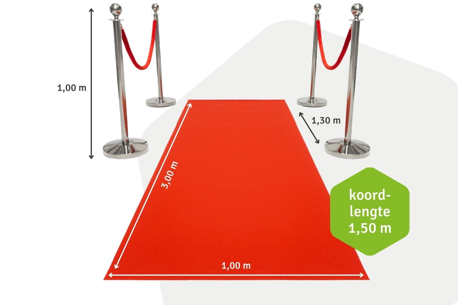 Entreepakket Grand Opening | Chroom - Rood | Loper Rood | GJ Floors