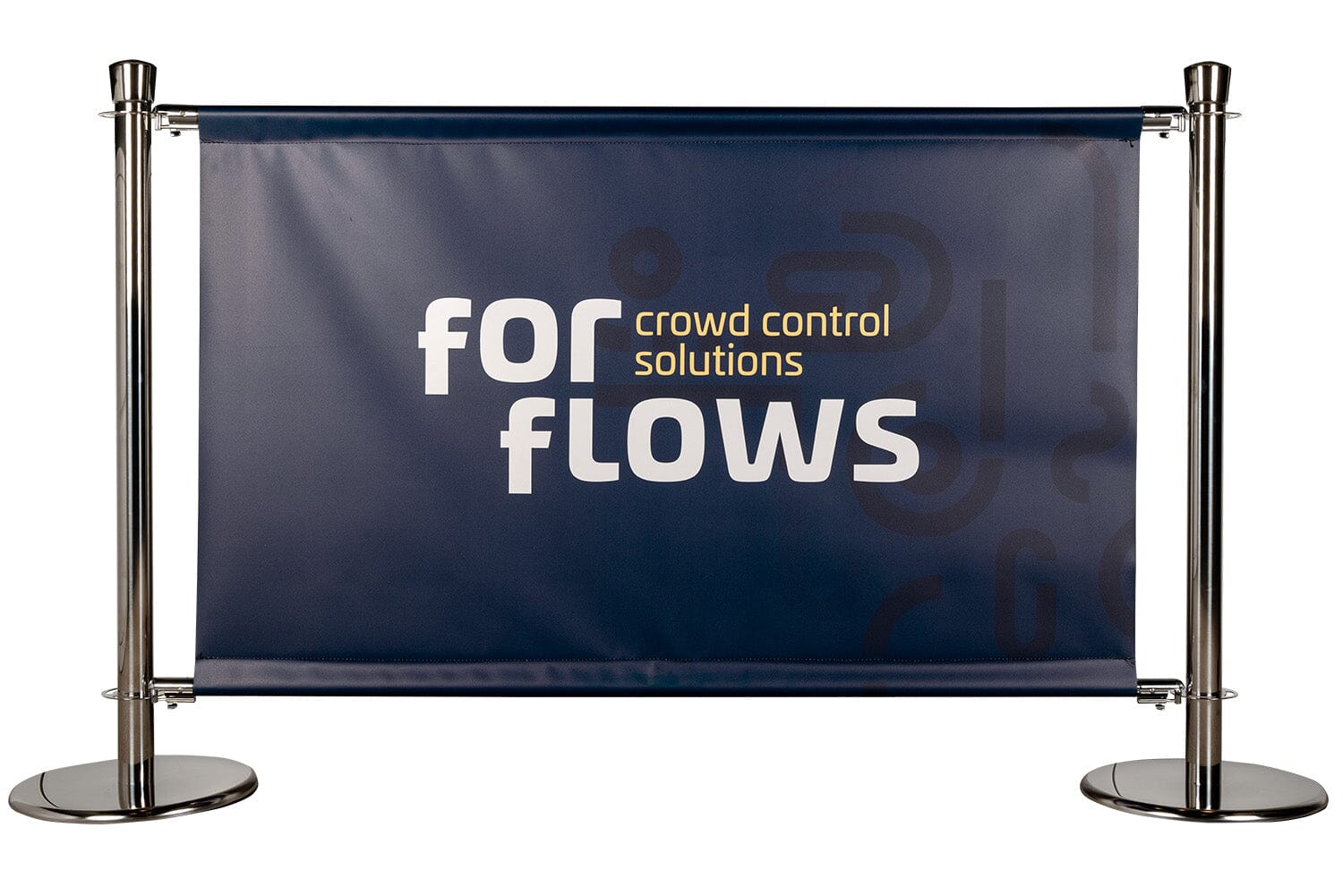 ForFlows Banner Barrier Set | Chroom - Dubbelzijdig bedrukt Rodelopers Ovale kop 