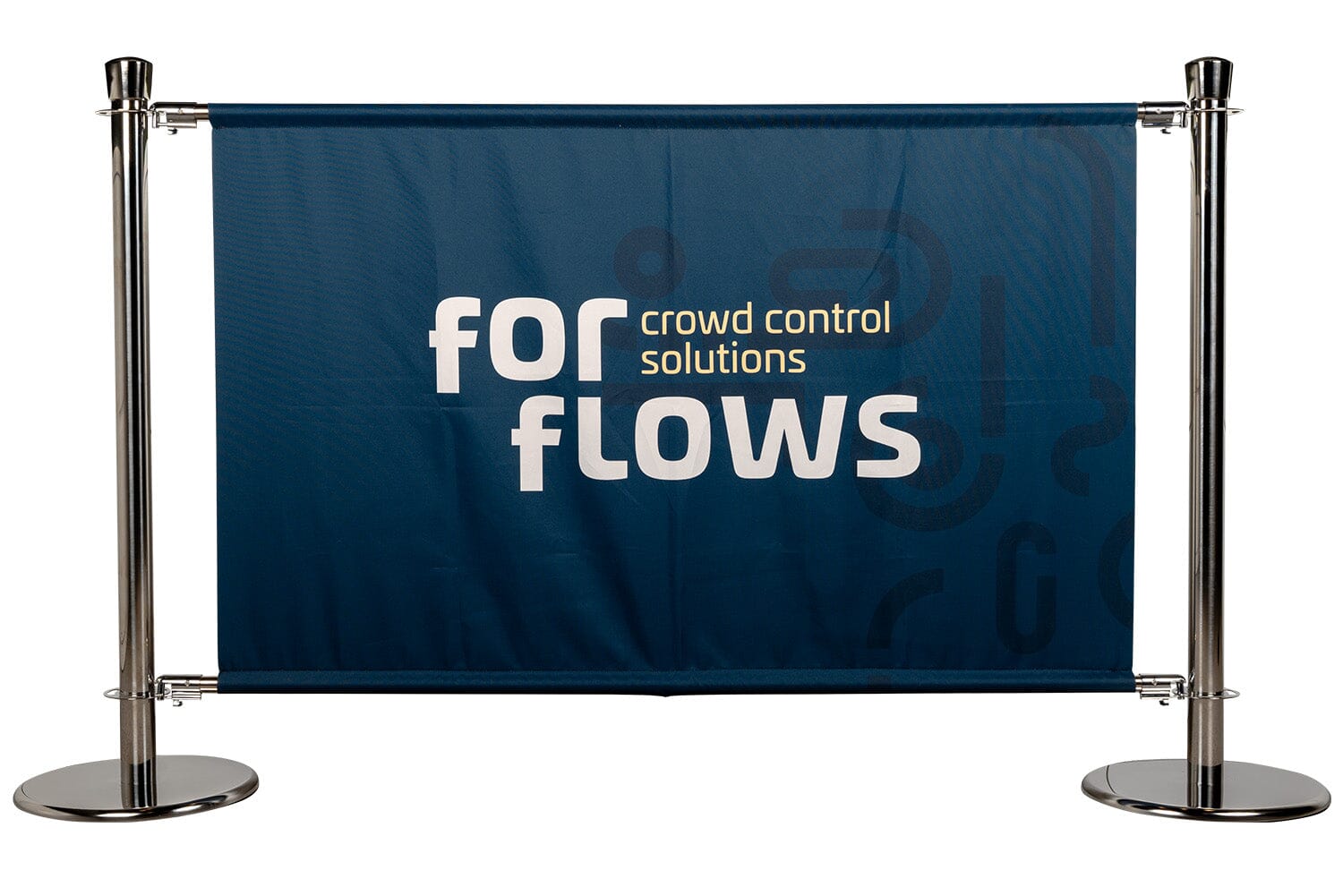 ForFlows Banner Barrier Set | Chroom - Winddoorlatend Rodelopers Ovale kop 