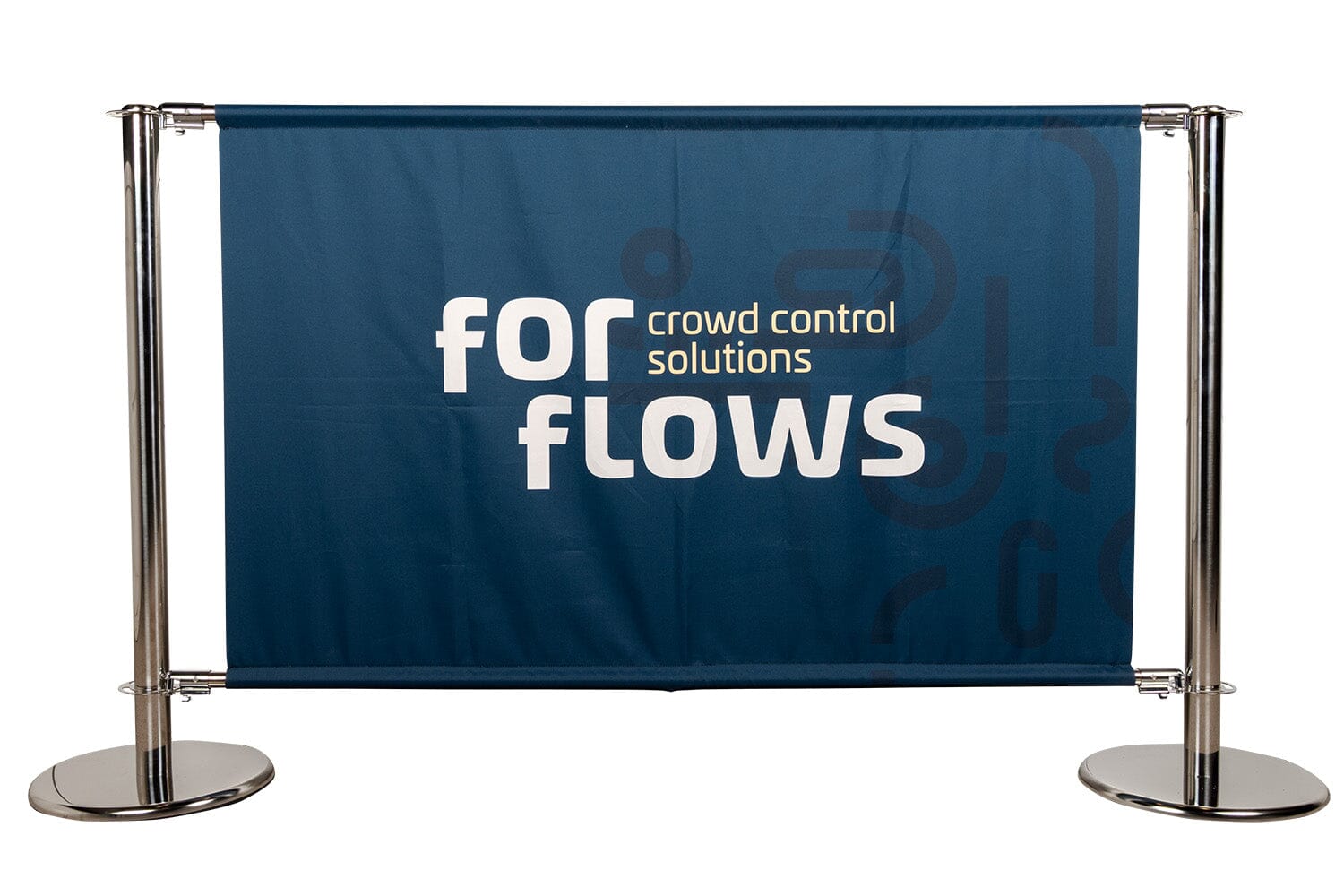 ForFlows Banner Barrier Set | Chroom - Winddoorlatend Rodelopers Platte kop 