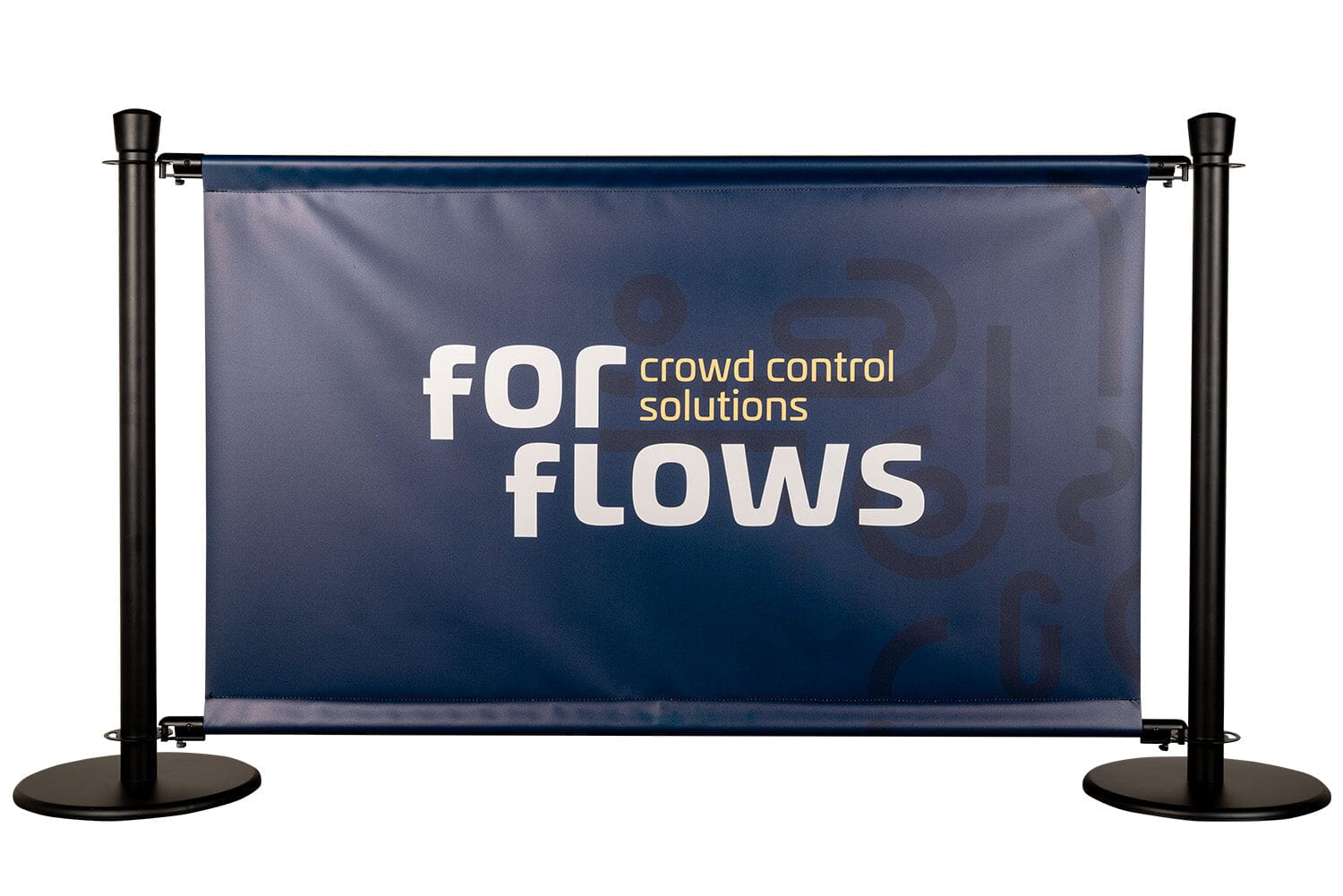 ForFlows Banner Barrier Set | Zwart - Dubbelzijdig bedrukt Rodelopers Ovale kop 