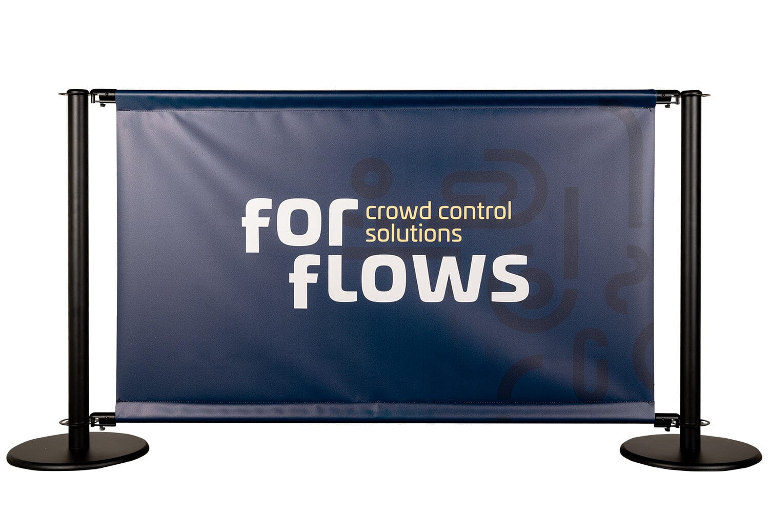 ForFlows Banner Barrier Set | Zwart - Enkelzijdig bedrukt Rodelopers Platte kop 