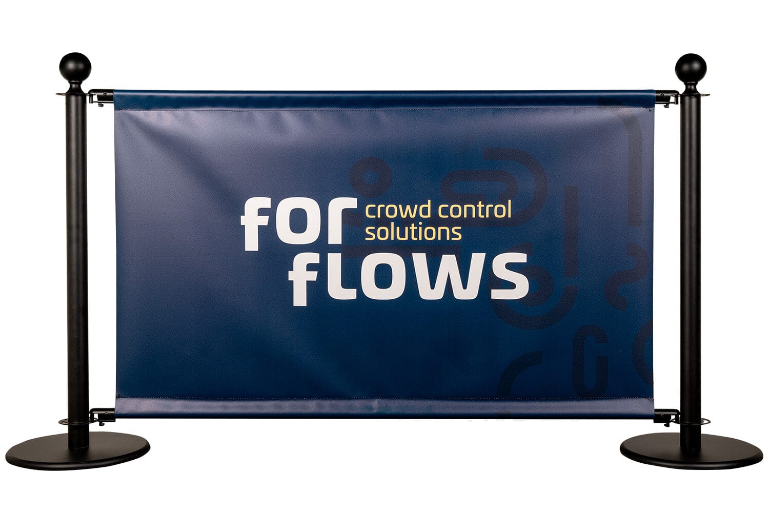 ForFlows Banner Barrier Set | Zwart - Enkelzijdig bedrukt Rodelopers Ronde kop 