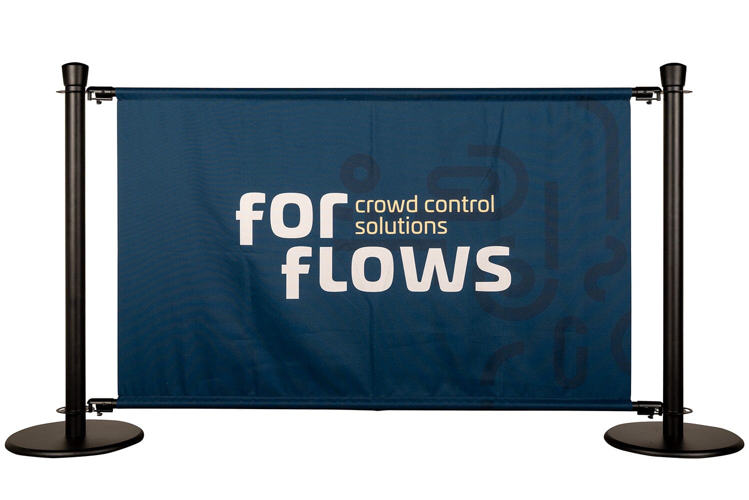 ForFlows Banner Barrier Set | Zwart - Winddoorlatend Rodelopers Ovale kop 