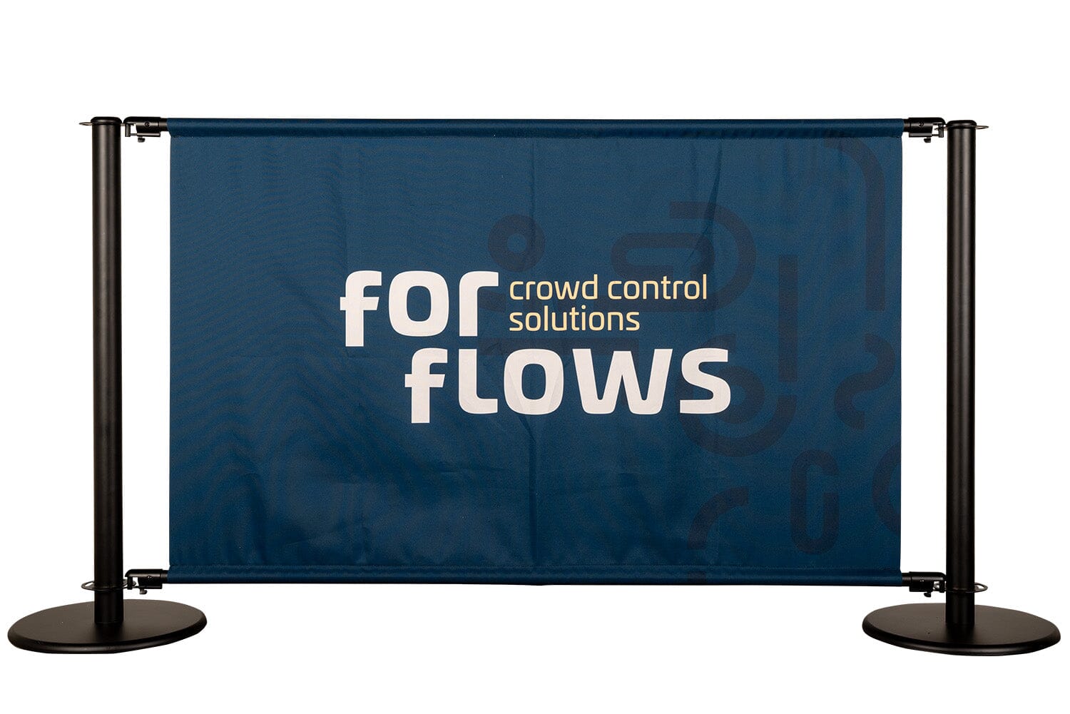 ForFlows Banner Barrier Set | Zwart - Winddoorlatend Rodelopers Platte kop 