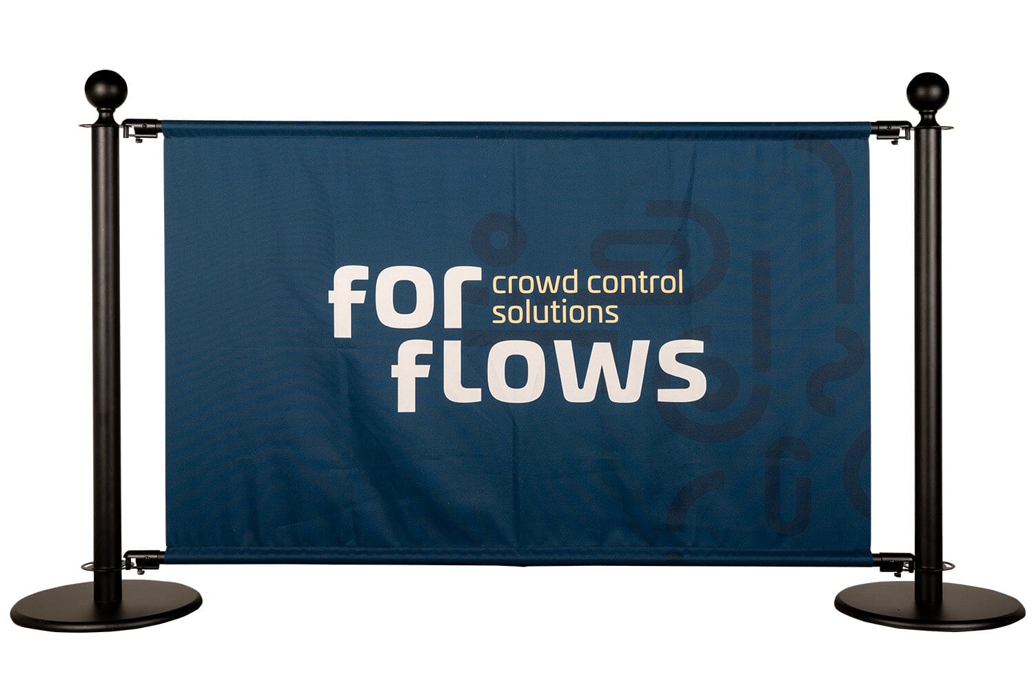 ForFlows Banner Barrier Set | Zwart - Winddoorlatend Rodelopers Ronde kop 