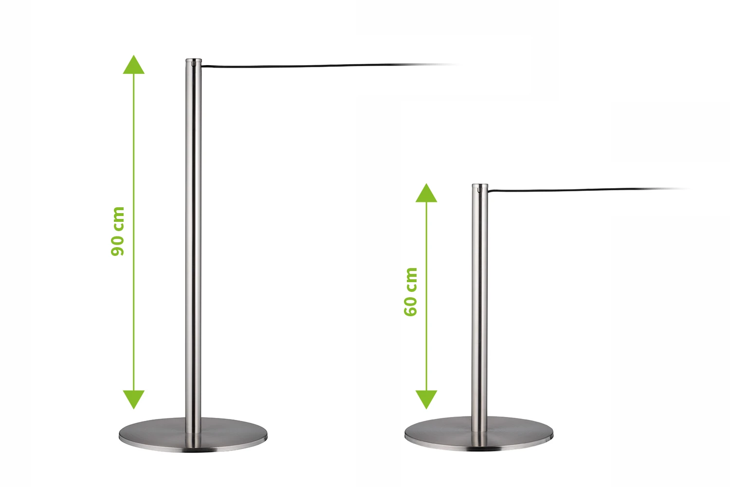 ForFlows Gallery Afzetpaal | Geborsteld Chroom - 90 cm Hoog Afzetpalen Rodelopers 