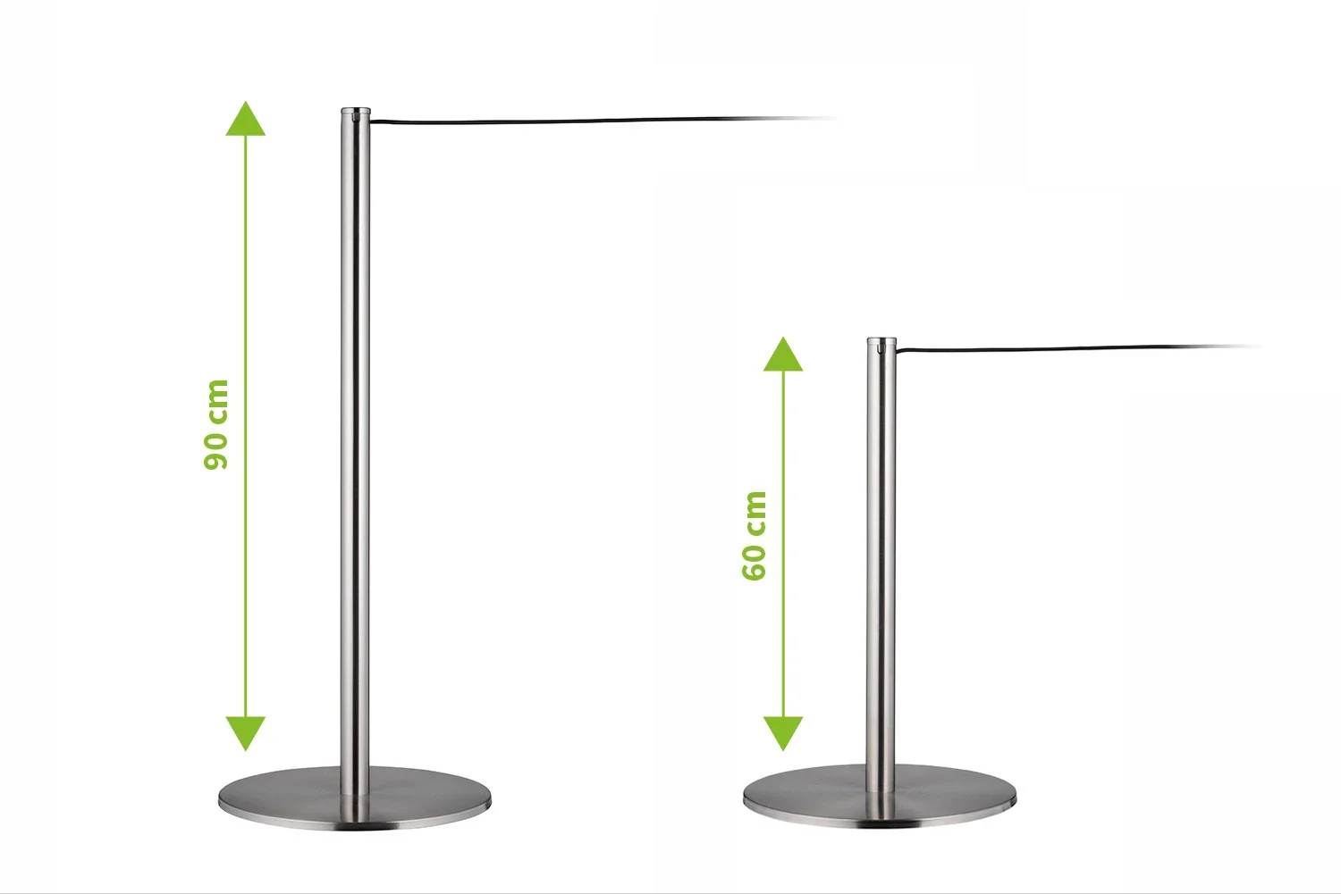 ForFlows Gallery Afzetpaal | Geborsteld Chroom - 60 cm Hoog van Rodelopers