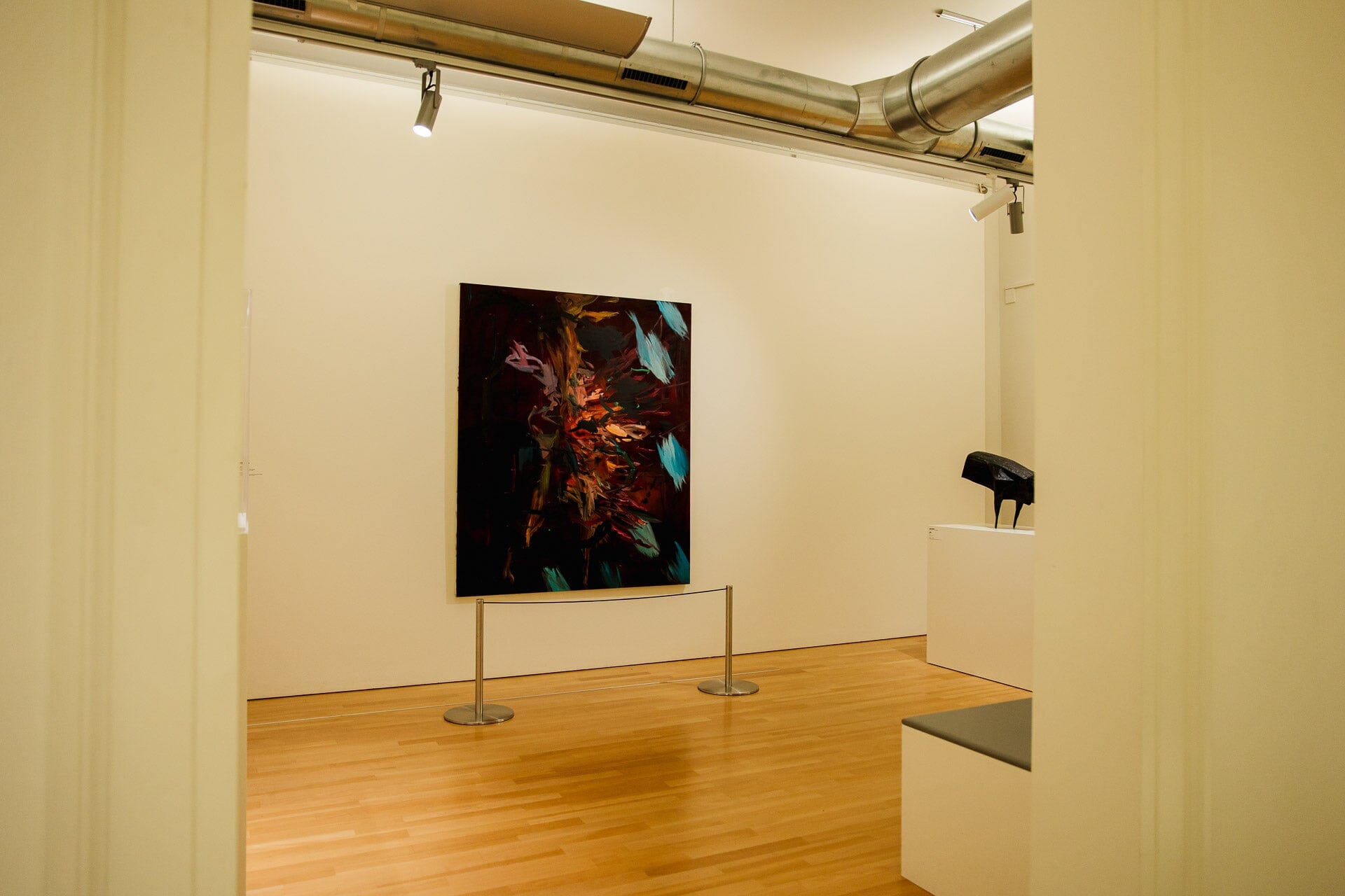 ForFlows Gallery Afzetpaal | Geborsteld Chroom - 90 cm Hoog Afzetpalen Rodelopers 