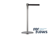 ForFlows Solid Afzetpaal | Chroom - Trekband Zwart van GJ Floors
