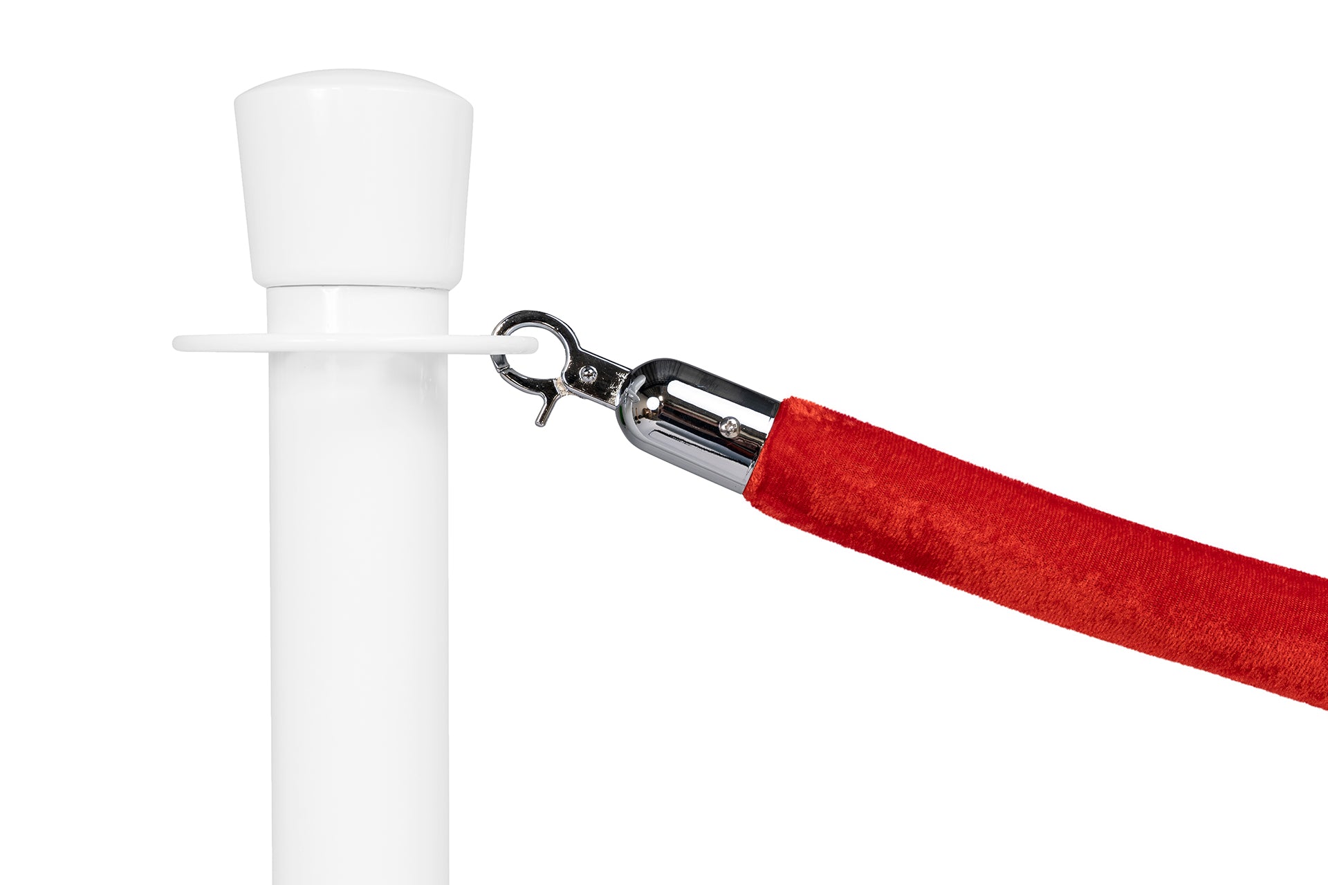 Afzetkoord Velours | Rood - Chroom