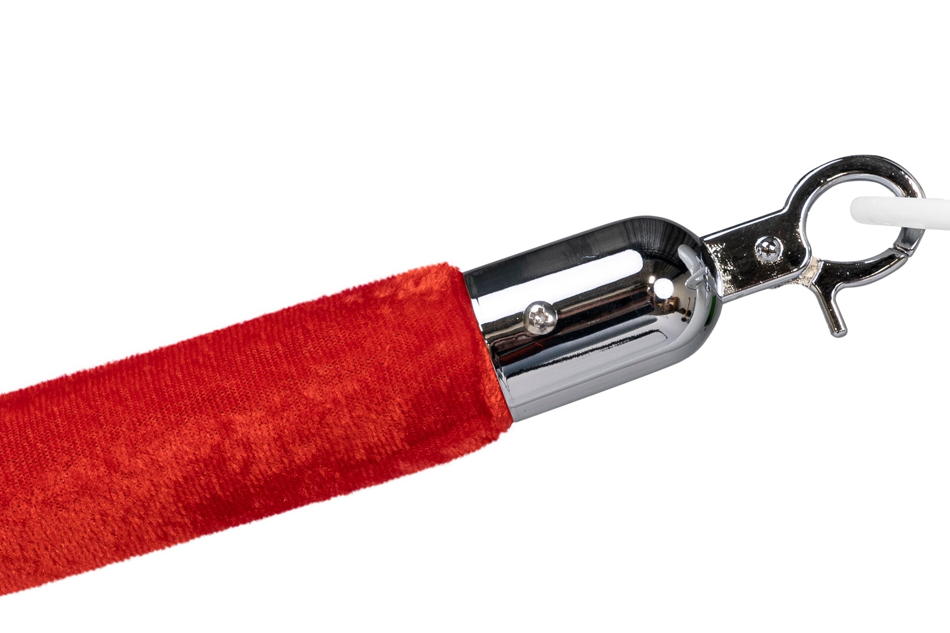 Afzetkoord Velours | Rood - Chroom