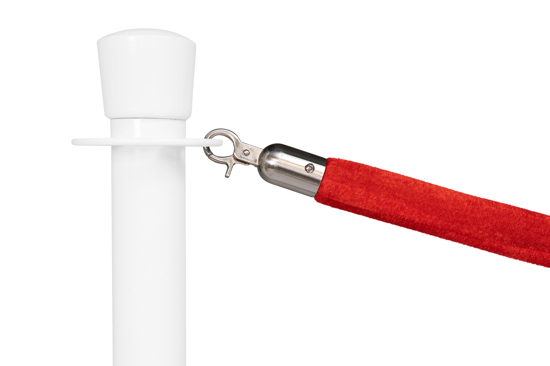 Afzetkoord Velours | Rood - Geborsteld Chroom