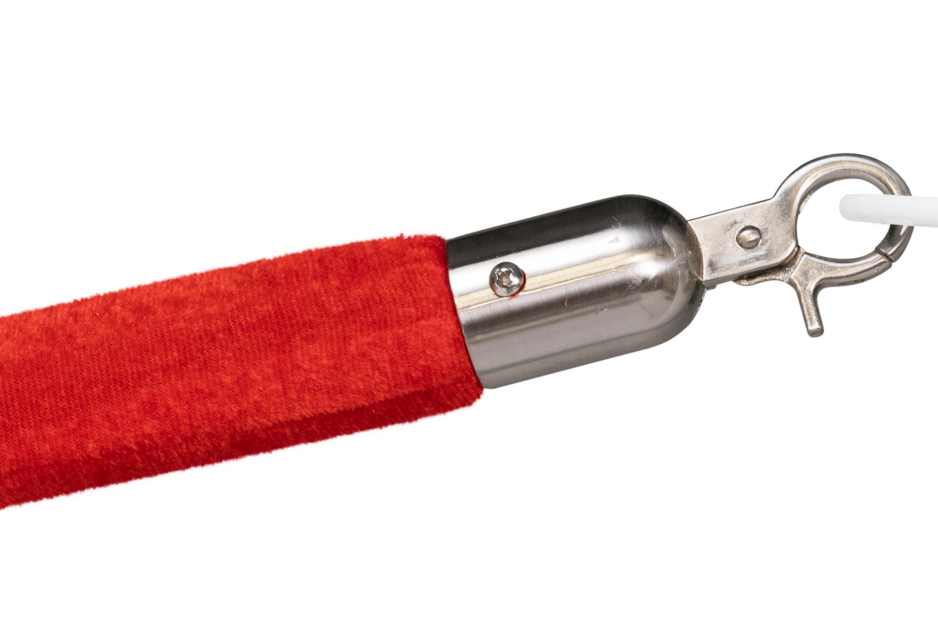 Afzetkoord Velours | Rood - Geborsteld Chroom