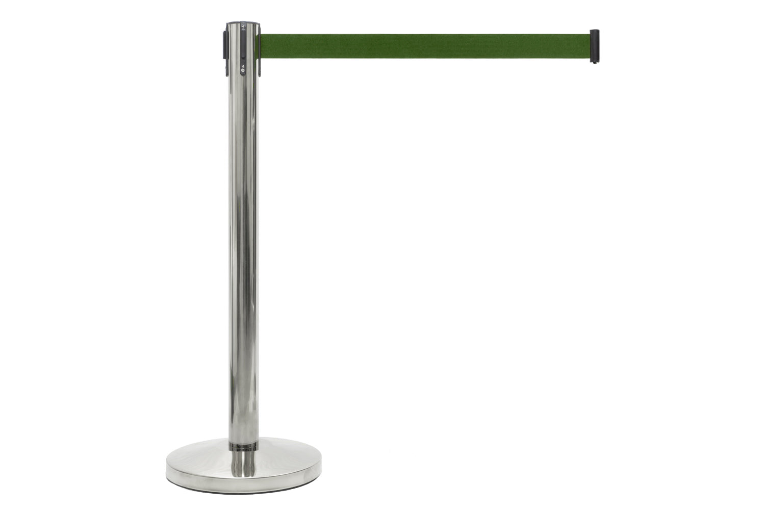 Afzetpaal met trekband | Chroom - Dennengroen | GJ Floors