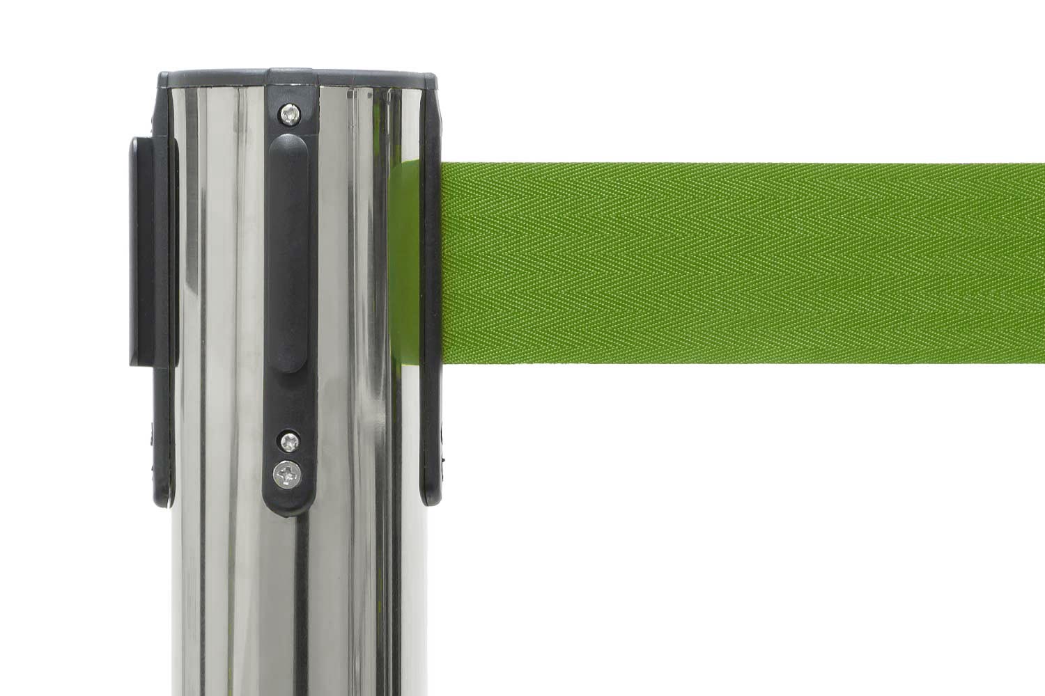 Afzetpaal met trekband | Chroom - Appelgroen