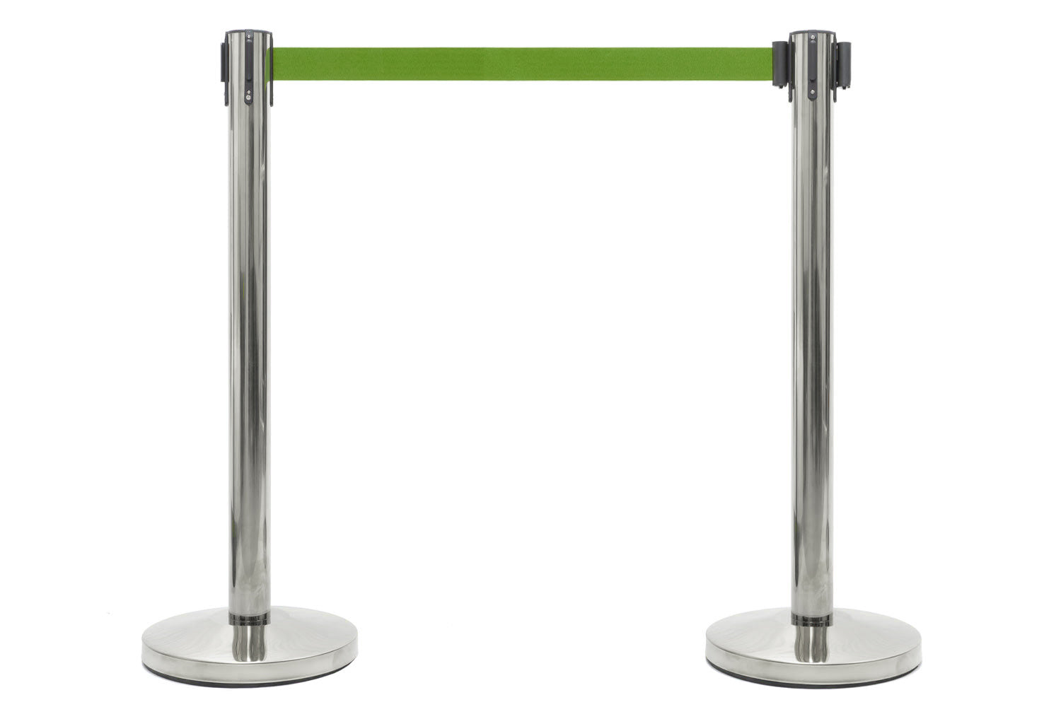 Afzetpaal met trekband | Chroom - Appelgroen