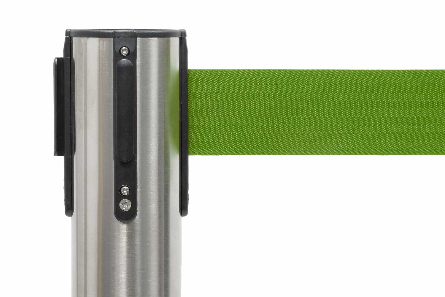 Afzetpaal met trekband | Geborsteld Chroom - Appelgroen