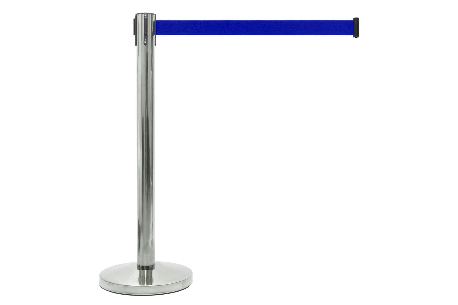 Afzetpaal met trekband | Chroom - Donkerblauw