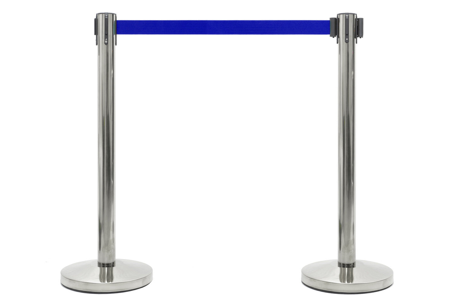 Afzetpaal met trekband | Chroom - Donkerblauw