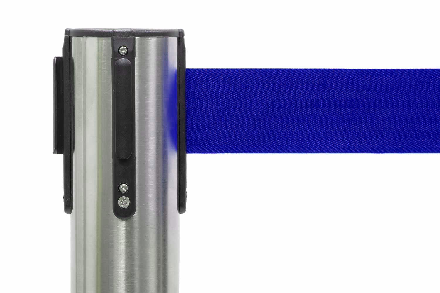 Afzetpaal met trekband | Geborsteld Chroom - Donkerblauw