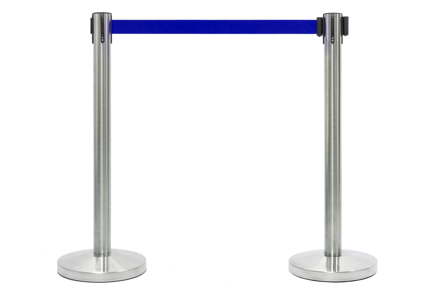 Afzetpaal met trekband | Geborsteld Chroom - Donkerblauw