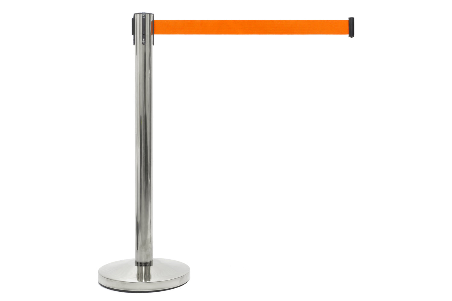 Afzetpaal met trekband | Chroom - Oranje | GJ Floors