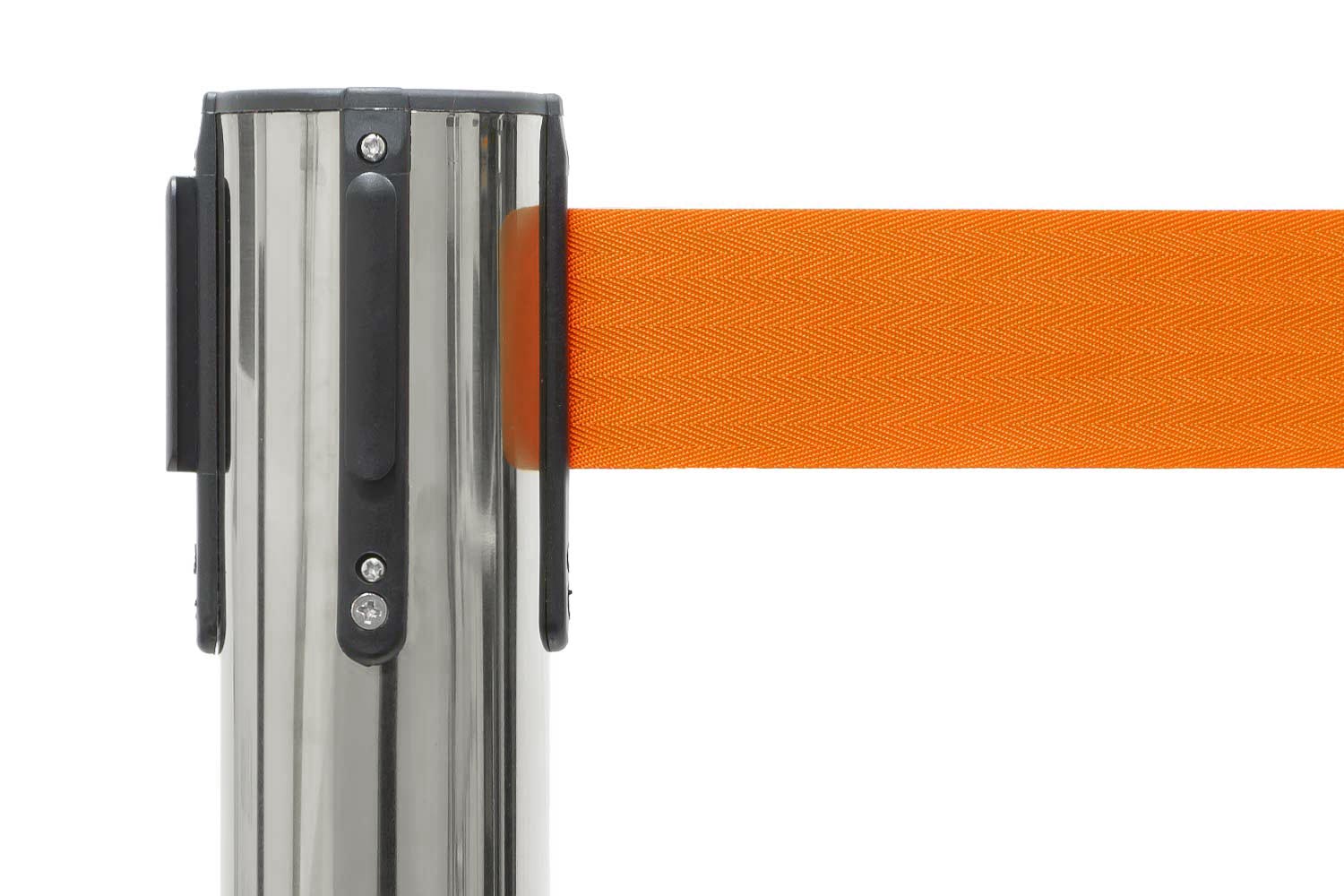 Afzetpaal met trekband | Chroom - Oranje | GJ Floors